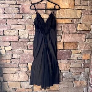 VTG Victoria's Secret Satin Slip Dress S Lace Lingerie Beaded sequins Godet Hem